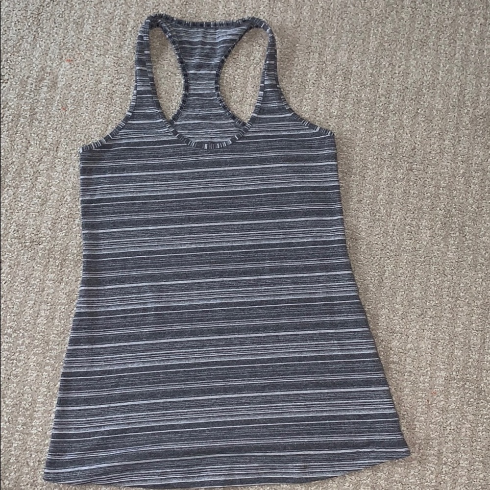 Lululemon grey striped tank top